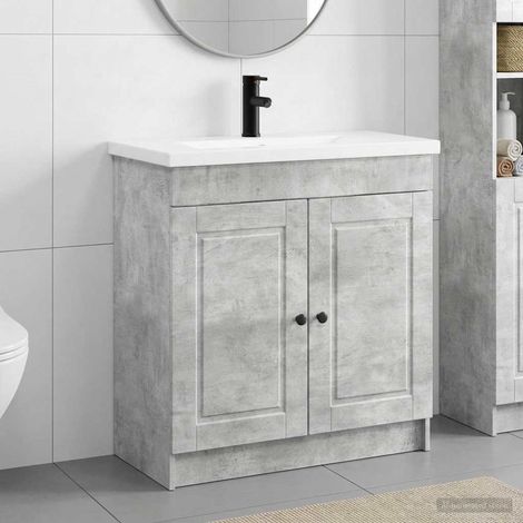 Juego de muebles de baño Gris Hormigón 56 x 37,5 x 81 cm