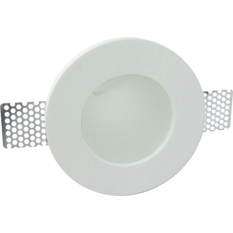 Douille De Spot Encastrée Fixe En Plâtre Pour Lampes Led Gu10 Rond Avec Verre (1/4)