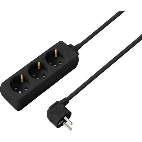 Sygonix SY-4890978 Multipresa 3 scomparti Nero Schuko 1 pz. (1/5)