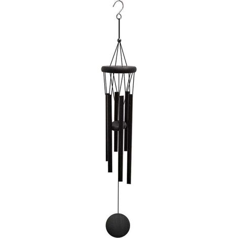Carillon a Vent Exterieur, 6 Tubes Creux en Aluminium, Carillons Décoratifs d'extérieur Aluminium Bois Wind Chime pour Jardin Cour Maison1 pièce