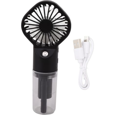 Ventilateur Brumisateur USB – 4 Vitesses – Noir – Portable Rechargeable – Fraîcheur (1/5)