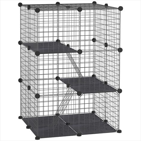 Cage pour rongeur Enclos à rongeurs modulable 3 niveaux en acier (1/5)