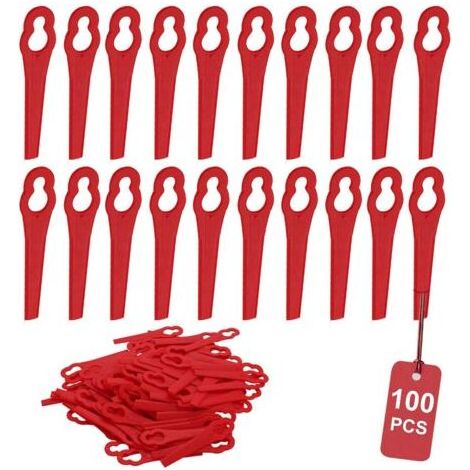 Lot de 100 Améliorer Lames de Rechange en Plastique Épais Bonne Ténacité Lames pour Coupe-Bordure Rouge (1/5)