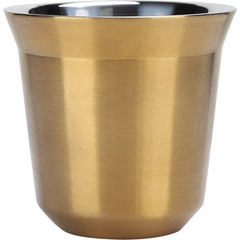 Tasse à Café Isotherme Double Épaisseur en Acier Inoxydable 304 - Dorée pour Maison, Café et Bar (100% Nouvelle) (1/5)
