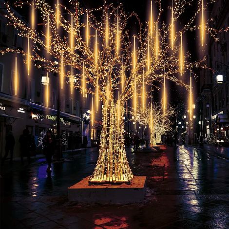 Guirlande Météore - 10 Tubes 540 LED - 50 cm - Effet Pluie Tombante - IP65 - 5 V - Pour Décoration Extérieure Jardin Arbre Fête Noël Mariage (1/5)