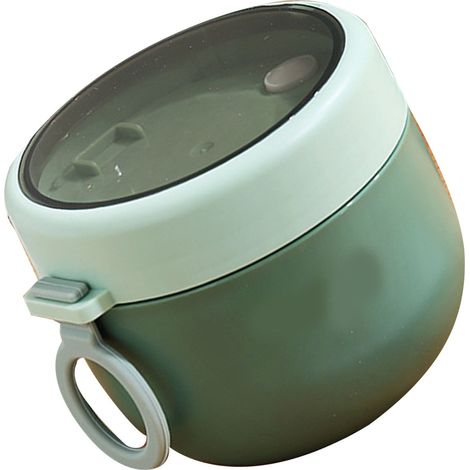 Isolierter Frühstücksbecher aus Edelstahl 304 mit Deckel, Löffel, Milch- und Suppenbehälter, ideal für Schule und Büro, auch als tragbarer Behälter für Congee geeignet, grün (1/5)