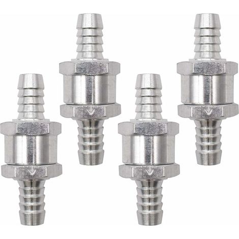 DEESSE SHOP - Clapet anti-retour en aluminium, 4 pièces clapet anti-retour argenté avec clapet anti-retour en alliage d'aluminium pour carburateur basse pression (10 mm) (1/5)