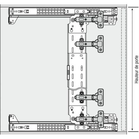 Coulisse pour tiroir 1432-600 – Charge maximale 60kg – Système de coulisse synchronisé – Pour portes de 915 à 2300 mm – Accuride