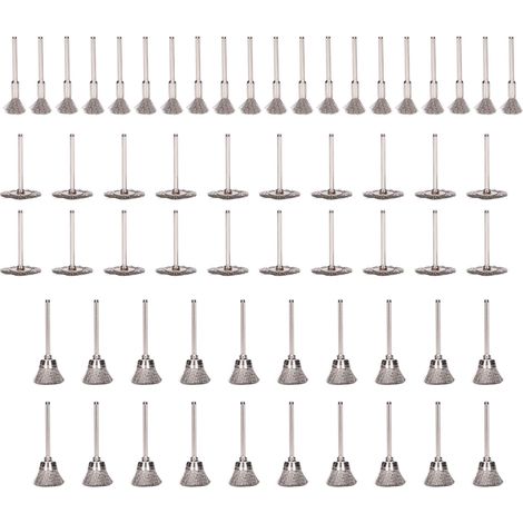 Ensemble de Brosses Métalliques en Acier Inoxydable - 60 Pièces, Tige de 3mm, 3 Formes (1/5)