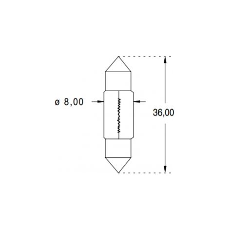 Ampoule orbitec orb121101 6V 5W 8 mm diamètre 36 mm longueur