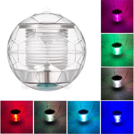 Lampe solaire flottante pour piscine, bassin, fontaine, jardin, fête, décoration intérieure, 1 pièce (forme de ballon de football) avec changement de couleur-AquaForge (1/5)
