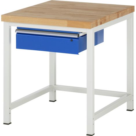 Rau Werkbank höhenverstellbar 8001A1, B750xT900xH840-1040mm, 1x Schublade-TA (1/5)