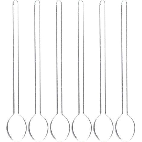 6er-Set handliche, hitzebeständige Teelöffel/Dessertlöffel – Küchenzubehör – 14,20 x 2,00 x 0,80 cm – Transparent (1/3)