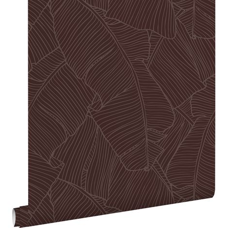 papier peint feuilles rouge bordeaux  - ESTAhome (1/5)