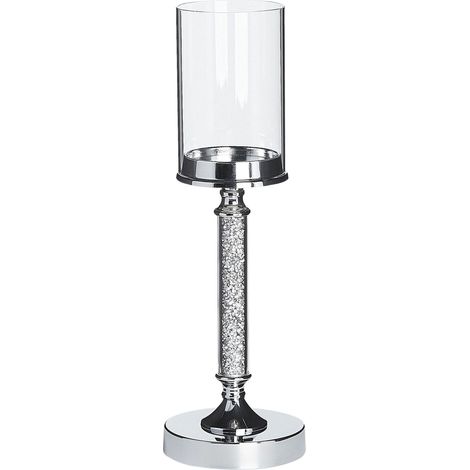 Kerzenständer ABBEVILLE Glas 41 cm Silber (1/5)