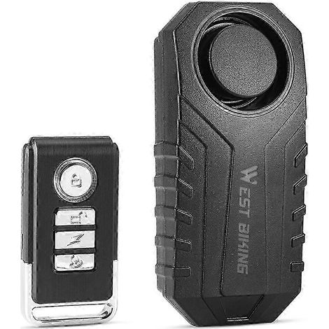 Alarme antivol sans fil pour vélo/scooter WEST BIKING YP0706052, avec télécommande et son puissant. (1/5)