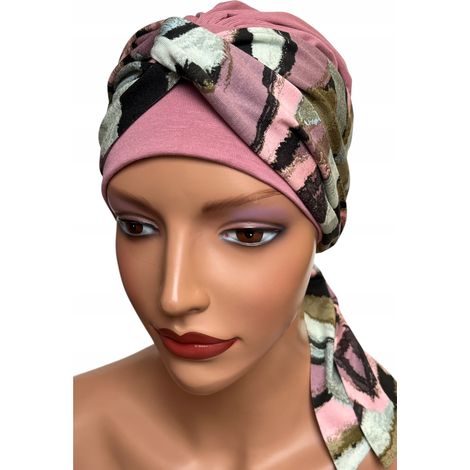 Damen-Frühlingsturban Lena pink-389 weicher Schal auch nach Chemotherapie (1/5)