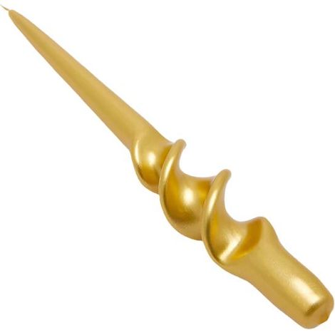 Candela Natalizia Twist colore oro per Interni ed Esterni h 29 cm 12 pezzi