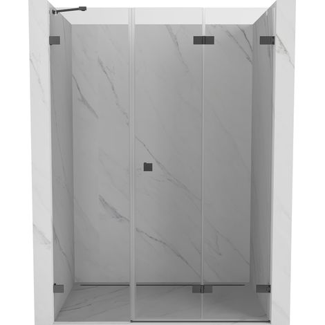 Mexen Lunar-F porte de douche pliante droite 140 cm, transparent, métal canon de fusil - 836S-140-050-95-00-P (1/5)