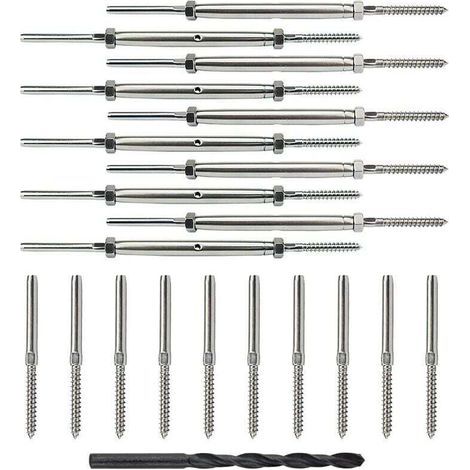 Packung mit 10 Paar Spannschlössern und Bolzen für 1/8"-Kabelbrückengeländer-Set (1/5)