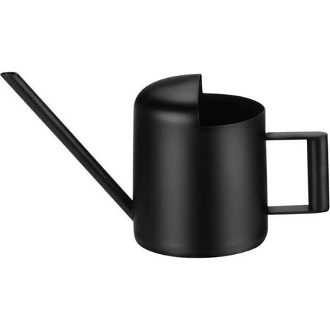 Gießkanne aus dickem, gebürstetem Edelstahl mit langem Ausguss, Mini-Gießtopf für Bonsai-Blumen und -Pflanzen (300 ml, Schwarz) (1/5)