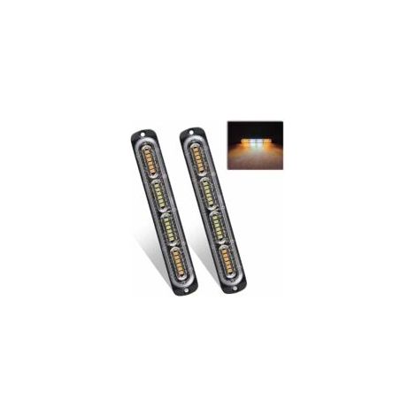 x 24LED Feux Stroboscopique 12-24V Ultra Mince d'urgence Danger Lumière LED Stroboscope D'urgence Lampe pour Construction Camion Voiture Véhicule Ambre/Blanc/Ambre - Crezuo (1/4)
