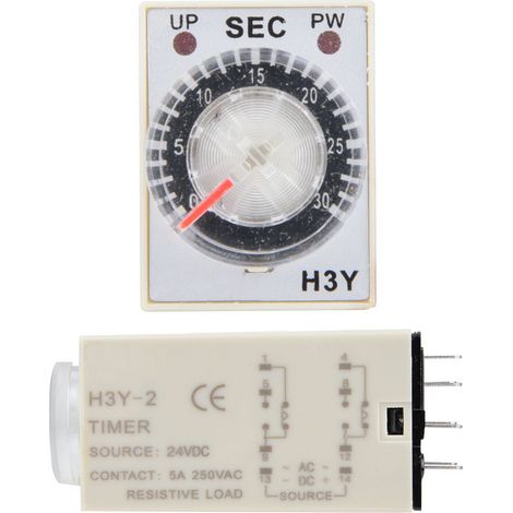 Relais temporisé 24 V CC, minuterie H3Y-2, interrupteur de commande de temporisation 30 s (1/5)