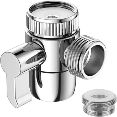BUNTHAUS PA Inverseur de douche à trois voies, inverseur de robinet M22 x M24, adaptateur de douche de rechange, vanne de robinet de cuisine ou de salle de bain (1/4)
