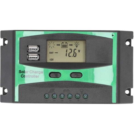 BUNTHAUS PA Régulateur de Charge Solaire PWM 30A 12V 24V Contrôleur Panneau Photovoltaïque (1/4)