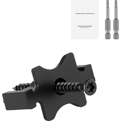 Mophorn Sistema di Fissaggio Invisibile per Pavimentazione in Composito, 1000 pezzi, Clip a T in Plastica PP con Viti Metalliche, Adatte per Assi con Spaziatura di 6,5 mm e Altezza di 10 mm