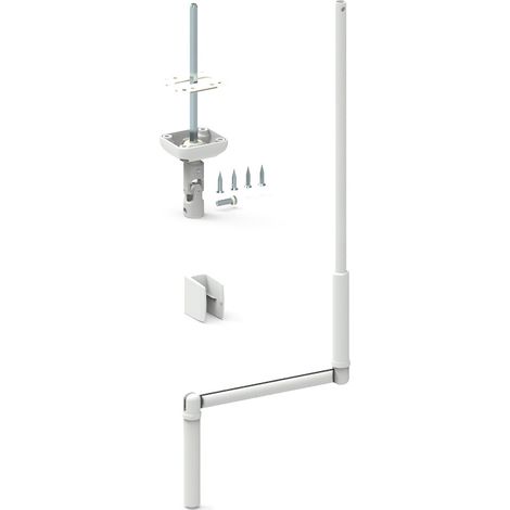 Slid'Up By Mantion – Enrouleur manuel pour volet roulant 1500 mm – Sortie de caisson 6P7 verticale – Manivelle acier laqué Ø 12 mm – Clip de maintien mural