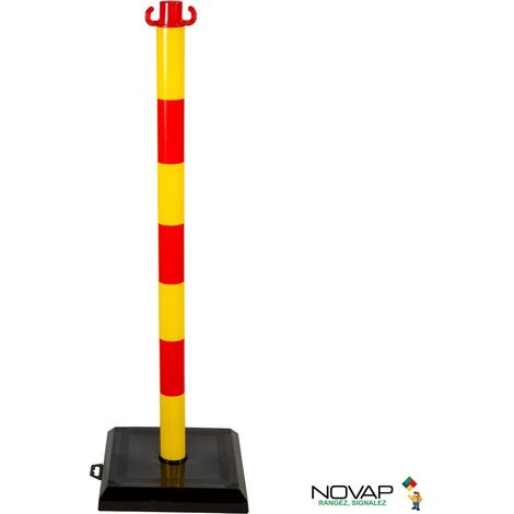 Poteau PVC Jaune/Rouge sur socle lesté 3kg - 2001397