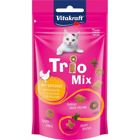 Alimento per Gatti Gusto Pollame Cf Vitakraft Trio Mix 60 gr