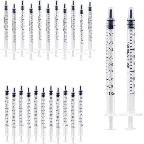 1 ml Kolostrum Spritze & Sammler (24 St) Kunststoff-Spritzen Nadellose Mehrzweck-Spritzen mit Kappen für Labor, Pflanzen, Tierfütterung (1/5)