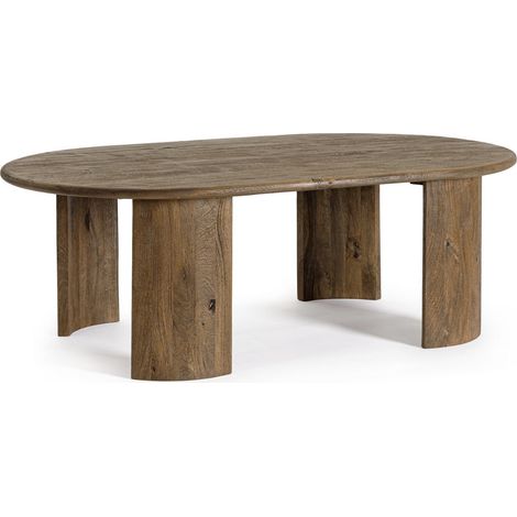 Table basse ovale en bois massif Orinda 130cm-Couleur Marron (1/4)