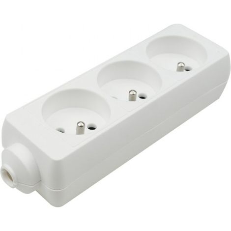 Multiprise Ecolight 3 prises terre blanche 3000W 13A (1/3)