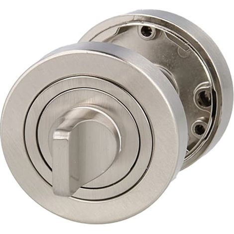WC Rosettenpaar Edelstahl-Optik rund - Bad Türrosetten Schraubrosetten Ø 52mm (1/5)