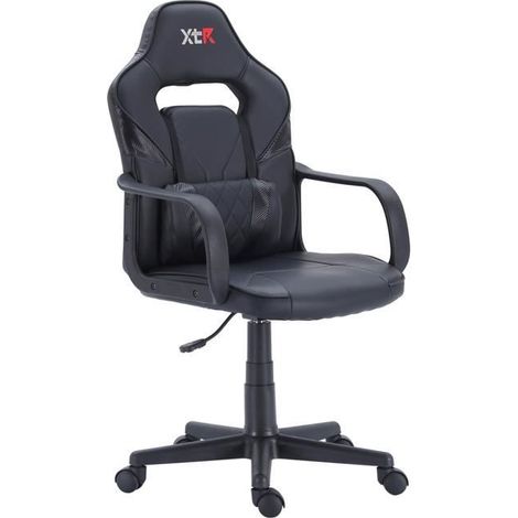 Fauteuil de jeu gaming réglable en hauteur pivotant coloris noir , Largeur 57 x Profondeur 60 x hauteur 101 - 109 cm - JUANIO (1/4)