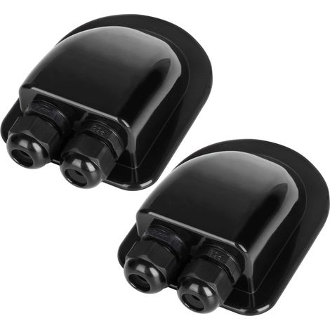 Dos conectores de entrada de cable solar a prueba de agua IP68, carcasa resistente a la intemperie ABS, con dos entradas de cable, adecuados para dispositivos de cableado en el techo de vehículos recr