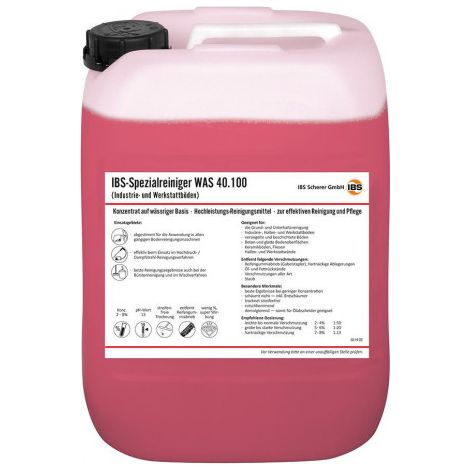 IBS Scherer, Produit nettoyant pour sols d'atelier WAS 40100, (1/2)