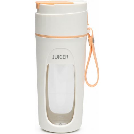 Blender portable rechargeable orange, gobelet à jus à 8 lames avec paille, pour la maison et les déplacements (1/5)