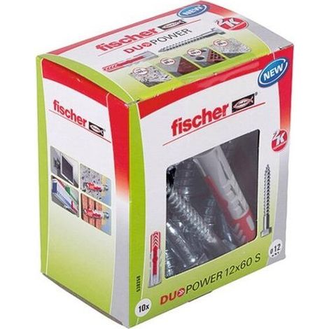 Multipack FISCHER DÜBEL MIT SCHRAUBE (DUOPOWER 12 X 60 S) - 10 Stück