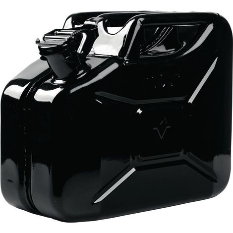 Bidon de carburant 10l tôle d'acier noir RAL 9005 0,9mm L345xL165xH275mm VALPRO