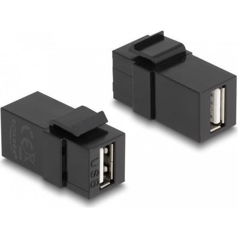 Module D'Entrée USB Type A - Noir - Compatible USB 2.0 - Pour Systèmes Modulaires - Unité