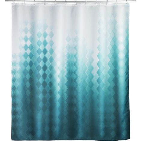 WENKO Duschvorhang Tullin, Textil (Polyester), 180 x 200 cm, waschbar, Mehrfarbig, Polyester mehrfarbig
