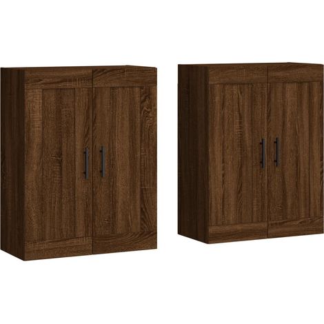 Maison Exclusive - Armadietti a Parete 2 pz Rovere Marrone in Legno Multistrato
