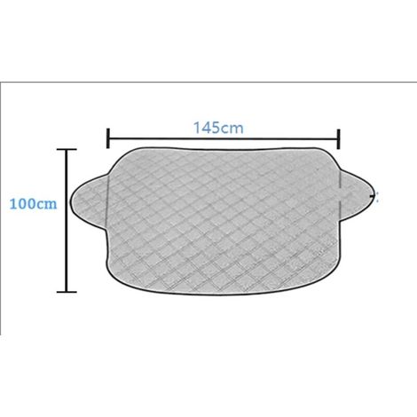 Telo copri parabrezza per auto, copertura protettiva, pieghevole, universale per auto, antigelo, neve, sole, polvere - 145 x 100 cm (1/4)