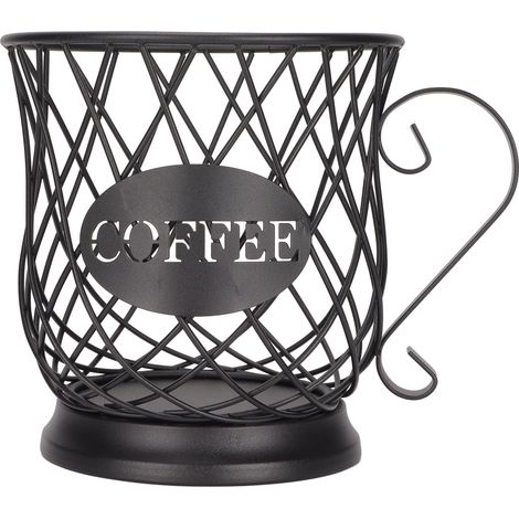 Eosnow Eisen-Kaffeepadhalter, Organizer, groe Kapazitt, Kaffeekapsel-Aufbewahrungskorb für Zuhause, Büro, Cafés, Schwarz