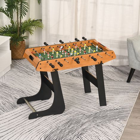 Baby-foot pliable, dimensions 98 x 42 x 62 cm (L x l x H), 2 balles incluses, MDF aspect bois et noir (1/5)