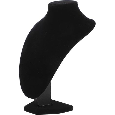 Présentoir à Colliers Buste Tête Homme Noir Velours V-type 20 Cm, Organisateur De Bijoux En Tissu Doux, Pour Vitrine Et Rangement De Pendentifs Et Chaînes (1/5)